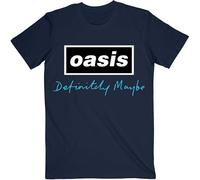 Oasis 'Definitely Maybe Text Logo' (Bleu) T-Shirt - NOUVEAU ET OFFICIEL