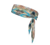 Oasis in The Desert Bandage athlétique double face avec bandeau de sport imprimé pour tennis, ninja, karaté, course à pied et yoga