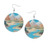 Oasis in the desert Boucles d'oreilles en cuir pour femme - Boucles d'oreilles créoles colorées, accessoire parfait pour les fêtes costumées, taille unique, cuir, pas de pierre précieuse, taille