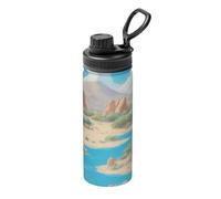 Oasis in the desert Bouteille de sport portable en acier inoxydable de grande capacité adaptée pour les trajets en plein air