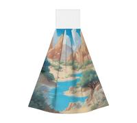 Oasis in the desert Lingettes absorbantes en velours corail à suspendre pour cuisine, salle de bain, camping, extérieur et plus encore