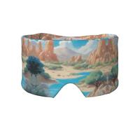 Oasis in The Desert Masque cache-oreilles et yeux imprimé - Méditation et voyage - Respirant, réglable et couverture complète
