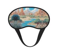 Oasis in The Desert Masque de sommeil occultant avec imprimé - Bloque la lumière, confortable, idéal pour les voyages, le camping, la méditation et le yoga