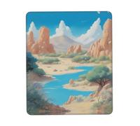 Oasis in the desert Tapis de souris en caoutchouc épais Multicolore 17,8 x 21,8 cm pour bureau, jeux, étude et bureau