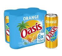 OASIS Orange Slim 6x33cl : rafraîchissez vos pauses avec ces boissons fruitées légères et pratiques- Lot De 1