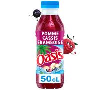 OASIS Pomme Cassis Framboise 50 oisson fruitée pour un goûter joyeux en famille - Lot de 4