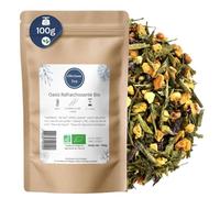 Oasis Rafraîchissante Bio - Mélange Thé Vert Fruité, en Vrac, 100% Naturel, Sans OGM - Agriculture Biologique - Fabrication Française - Sachet 100 gr (50 Tasses)