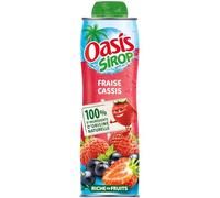 OASIS - Sirop Fruité Fraise Cassis, Saveur Intense et Rafraîchissante en Bouteille 60 cL - Le Lot De 3