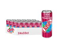 Oasis Soda pomme, cassis et framboise - Lot de 24 canettes de 330 ml