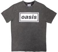 Oasis T-shirt Decca Logo Stone Wash Unisex Charcoal Grey M