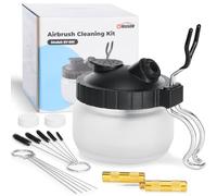 Oasser 20 Pièces Kit de Nettoyage pour Aérographe Comprenant 1 Pot de Nettoyage avec Support 5 Brosses de Nettoyage 5 Pics de Nettoyage et 1 Aiguille de Lavage