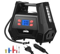 Oasser Compresseur Voiture Compresseur à Air Portatif 12v 220V Gonfleur Pneus Voiture AC/DC Double Alimentation Maison ou Allume-Cigare 150PSI pour Voitures Motos Vélos Balles
