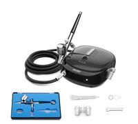 Oasser Kit Aérographe, Compresseur Aerographe Portable Rechargeable Haute Précision Mini Compresseur d'Air Pression Réglable pour Modelisme, Cosmétiques, Stylisme, Peinture, Noir