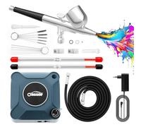Oasser Kit Aerographe Compresseur Double Action Airbrush 36 PSI | Buse 0,2 0,3 0,5mm pour Nail, Peinture, Modelisme, Tatouage, Maquillage, Gâteaux, Bleu