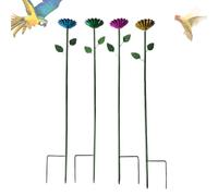 Oassis d'abeille pour jardin - Pois d'hydratation pour pollinisateurs, abeilles et flottantes - Concentrateur aquatique pour insectes ailés et aviaires en acier avec motif floral pour pelouse à plumes