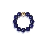 oasymala Bague en perles de pierre de guérison faites à la main de 4 mm avec cordon élastique extensible, taille unique (Lapis)