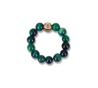 oasymala Bague en perles de pierre de guérison faites à la main de 4 mm avec cordon élastique extensible, taille unique (Œil de tigre vert (Green Tiger Eye))