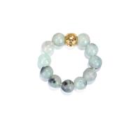oasymala Bague en perles de pierre de guérison faites à la main de 4 mm avec cordon élastique extensible, taille unique (Jaspe sésame (Sesame Jasper))