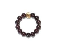 oasymala Bague en perles de pierre de guérison faites à la main de 4 mm avec cordon élastique extensible, taille unique (Œil de tigre rouge (Red Tiger Eye))