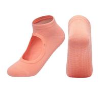 oasymala Chaussettes de yoga en coton avec poignées antidérapantes - Taille unique (Corail (Coral), Système Taille Chaussures EU, Adulte, Femme, Alpha/lettres, Moyen, Moyen)