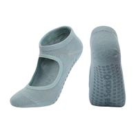 oasymala Chaussettes de yoga en coton avec poignées antidérapantes - Taille unique (Vert clair (Light Green), Système Taille Chaussures EU, Adulte, Femme, Alpha/lettres, Moyen, Moyen)