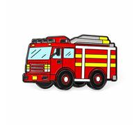OATHCAF Broche épingle camion de pompiers adorable légère dessin animé bijoux pour fans de soldats du feu passionnées de véhicules cadeaux fantaisie
