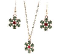 OATIPHO 1 Ensemble boucles d'oreilles pour les femmes boucles d'oreilles flocon de neige boucles d'oreilles de noël femme collier pendentif Bijoux de Noël alliage
