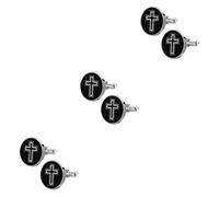 OATIPHO 1 Paire Bout de manchette en acier en titane croix noir décor pour hommes boutons de manchette manche bouton de manchette pour homme Acier au titane Black