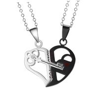 OATIPHO 1 Paire collier de couple âme soeur des couples pour Petite amie couple couples assortis colliers collier pendentif clé de verrouillage Acier inoxydable