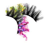 OATIPHO 1 Paire Faux cils à paillettes colorées faux cils pelucheux cils vaporeux cils naturels courts kit d'extension de cils bricolage bandes de cils vaporeuses cils longs Plastique