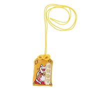 OATIPHO 1 Pièce amulette japonaise charme sachet porte- amulette pour de bénédiction de bénédiction de style tissu de soie coloré Yellow