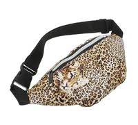 OATIPHO 1 Pièce Sac à Bandoulière PU Cuir Imprimé Léopard Ceinture Ajustable Sac pour Course et Escalade