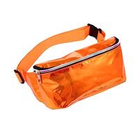 OATIPHO 1 Pièce Sac à Bandoulière Transparent PVC pour Femmes Sacoche Épaule avec Design à Sac de Imperméable et Aux Rayures pour Voyage et Orange