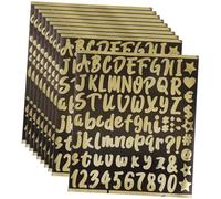 OATIPHO 10 feuilles Kit alphanumérique autocollant numéro autocollants vinyl numéros de boîtes aux lettres réfléchissantes autocollants lettres de l'alphabet autocollants réfléchissant appliques suite