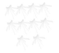 OATIPHO 10 Pièces Amour Bow Gauze Snow Voitures Décor d'arc De Mariage Décoration De Mariage Fournitures De Mariage Décorations De Mariage pour La Cérémonie Fil De Neige Blanche