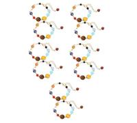 OATIPHO 10 Pièces Bracelet Système Solaire Femme Pierres Naturelles Perles Lactée Design Unique 8 Planètes Ajustable et Élégant pour