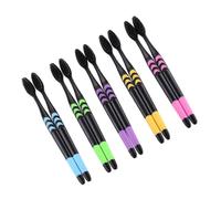 OATIPHO 10 Pièces brosse à dents au charbon de brosse à manche antidérapant Brosse au charbon de brosse à dents de soins personnels Couleur Aléatoire