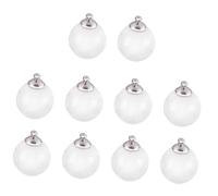 OATIPHO 10 Pièces de Breloques Boules en Verre Transparentes 8 MM Caps Suspendus Argentés Mini-Breloques DIY pour Création Bijoux Noël Pendentifs Bracelets Boucles d'Oreilles