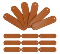OATIPHO 100 Étiquettes Vierges en Cuir Chocolat 45X12Mm à Deux Trous pour Vêtements et Chapeaux Décoration DIY pour Jeans Paquet et Loisirs Créatifs