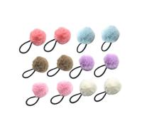 OATIPHO 12 pièces Élastiques Cheveux Fille Boule Moelleuse Lot Couleurs Pastel Accessoire Queue de Cheval Élastique Souple pour Coiffure Décorative
