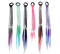 OATIPHO 12 Pièces Extensions de Cheveux Tressés Synthétiques pour Filles Accessoires de Coiffure Colorés avec Élastiques Tresses Longues Dégradé de pour Look