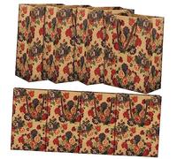 OATIPHO 12 Pièces Sachets Papier avec Poignées Sacs pour Mariages Anniversaires et Célébrations de Lot de Kraft et Résistants