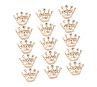 OATIPHO 15 Pièces Lot De Petites Broches Couronne Dorée Bijoux Pour Femme Accessoires De Revers Avec Cristaux Pour Robe Tailleur Foulard Mariage Fête Anniversaire
