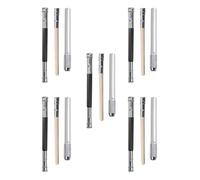 OATIPHO 15 Rallonges pour Crayons en Acier Inoxydable et Bois Porte-Crayons Simple et Double Extrémité Extension Pratique pour Crayons Courts Kit 15 Pièces pour Artistes et Étudiants