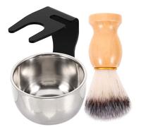 OATIPHO 1Ensemble Kit de Rasage Complet pour Hommes Ensemble de Brosse à Barbe Bol Moussant et Support Acier Inoxydable Outils de Soins Nettoyage Durable Parfait pour Rangement
