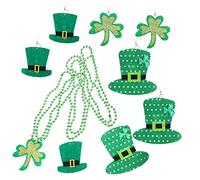 OATIPHO 1ensemble Set De Bijoux Saint Patrick Boucles Oreilles Et Collier Accessoires De Fête Irlandaise