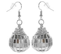OATIPHO 1paire Boucles Oreilles Disco Miroir Vintage Accessoire De Costume Élégant Style Punk Bijoux