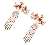 OATIPHO 1Paire Épingles à Anciennes Glands Rouges Accessoires Élégants pour Mariages Fêtes et Performances Culturelles