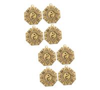 OATIPHO 2 Ensembles Pendentif Bagua Feng Shui Yin Yang Huit Trigrammes Pendentif Laiton 4 pièces * 2