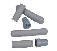 OATIPHO 2 Ensembles Poignée de béquilles et chancelières béquilles sous les aisselles accessoire de béquille pièces de rechange pour béquille remplaçant de la béquille caoutchouc Gris